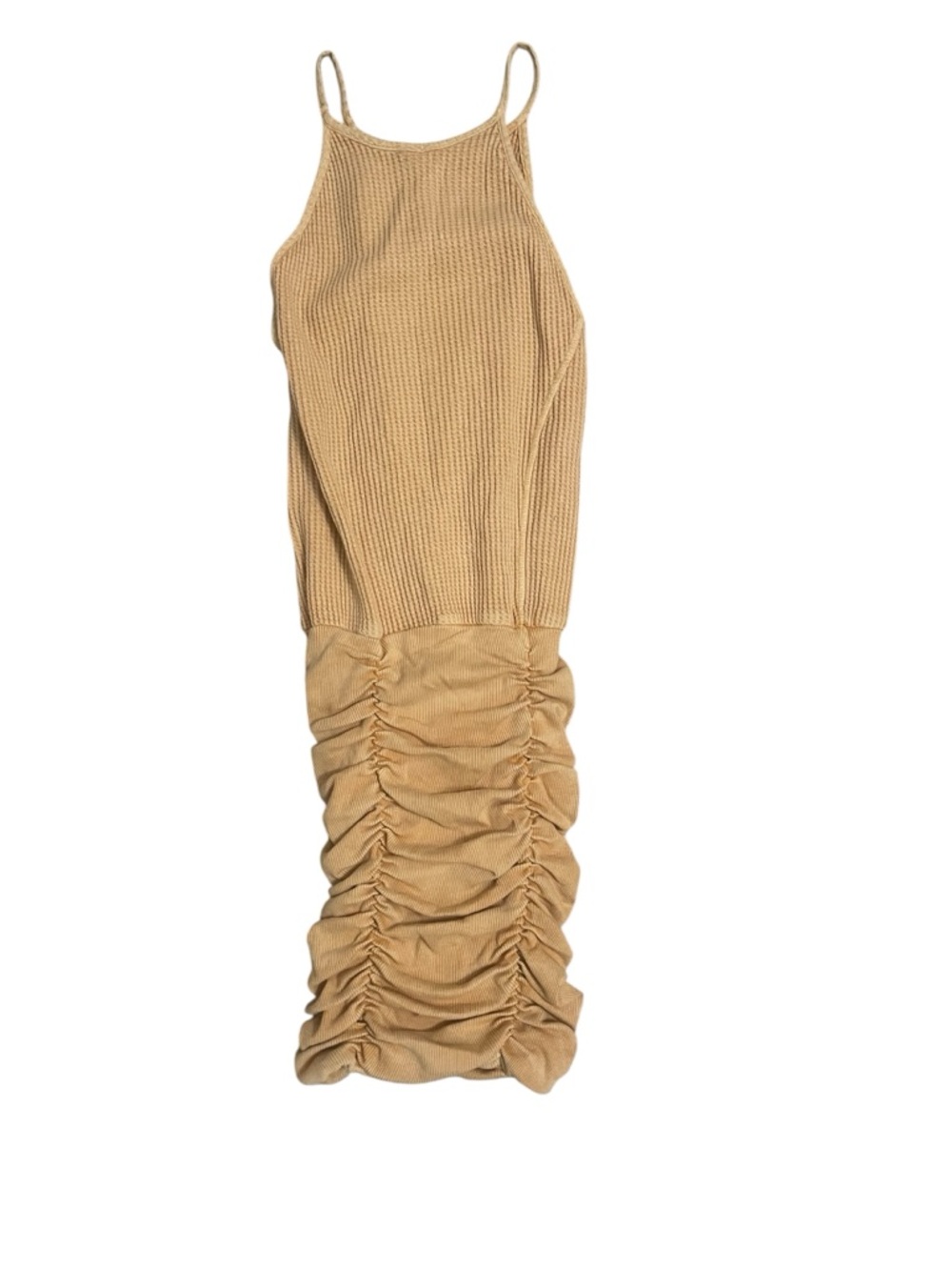 Free People FP One Ribbed Katya Mini Dress Thermal Gold XS NWT - Picture 3 of 11
